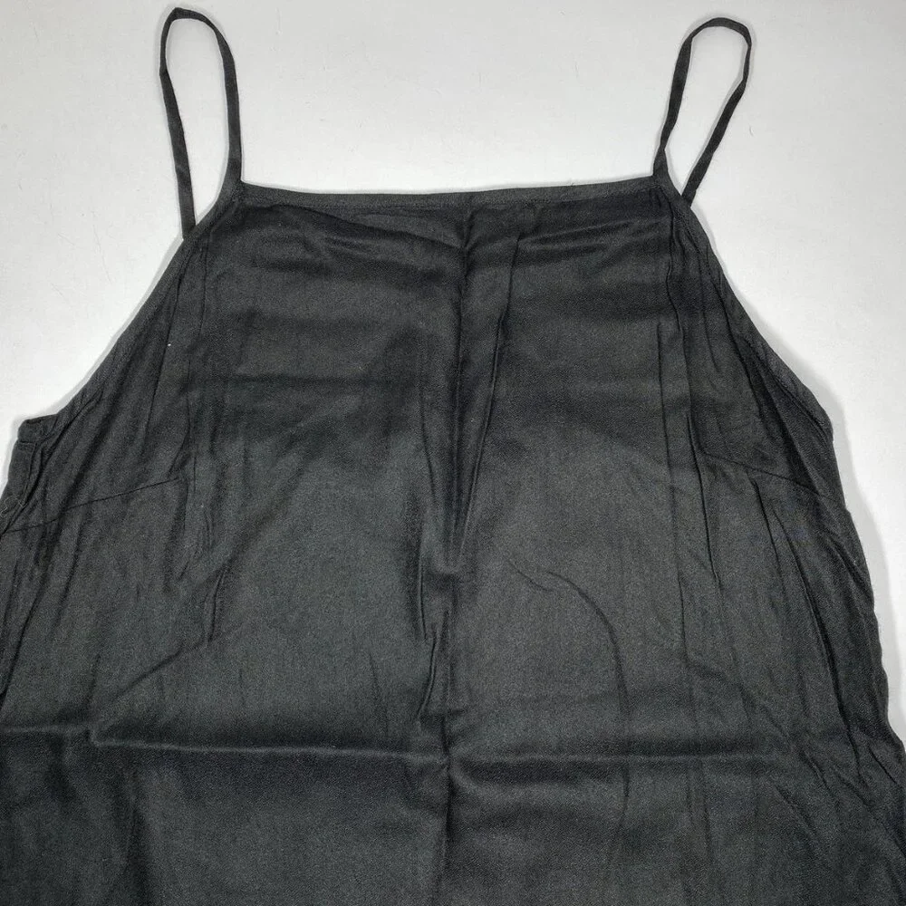 NEW LAUDE THE LABEL Women's 90s Maxi Slip Dress Black Size M Crepe Drape Strappy - Picture 5 of 8